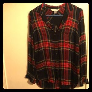 Women’s dark plaid top